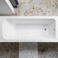 Baignoire adulte blanche écologique portative de surface solide acrylique autoportante avec des accoudoirs pour le trempage d'intérieur