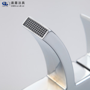 Robinet de lavabo Chen Lu Jie Ju à poignée unique, à poser sur le comptoir, avec cartouche en laiton, en acier inoxydable, design cascade - Product Image 3