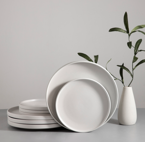 Juego de Vajilla de Cerámica Moderna de Lujo China, 16 Piezas, Color Blanco, Borde Vertical, en Existencia, MOQ Bajo - Product Image 4