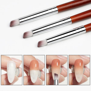 Set de Pinceles para Degradado Ombre en Arte de Uñas, Pincel de Punteado con Punta Angulada, Mango de Madera Roja, Herramienta para Mezclar Esmalte de Gel UV, <span class=keywords><strong>Manicura</strong></span> DIY - Product Image 4