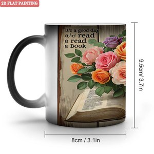 Custom Sports Pattern Magic Mug Frosted Black 11oz <b>Ceramic</b> Heat Sensitive Blank <b>Cup</b> - Product Image 1