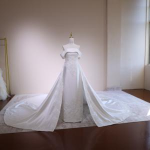 <span class=keywords><strong>Robe</strong></span> <span class=keywords><strong>de</strong></span> mariée sirène longue en satin blanc, faite main, broderie dentelle, dos nu, avec traîne, pour <span class=keywords><strong>la</strong></span> mère <span class=keywords><strong>de</strong></span> <span class=keywords><strong>la</strong></span> mariée - Product Image 1