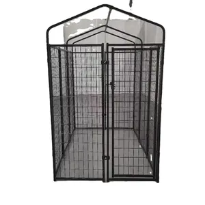 factory sales Black color heavy outside welded wire mesh dog kennels dog cage
