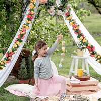 Guirlande de fleurs artificielles, fausses roses champagne, vignes de fleurs en soie, à suspendre en extérieur pour arche de mariage, décoration murale de la maison, décor de pièce