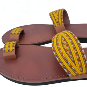 Chaussons traditionnels en cuir véritable d'Ouganda, faits à la main, décontractés, pour la maison, avec doublure en cuir véritable, vente en gros - Product Image 5