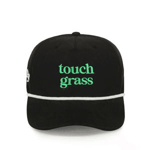 Chapeau de golf noir bord incurvé 5 panneaux Logo casquette de baseball de golf Snapback corde chapeau de soleil chapeaux de camionneur en plein air IVA-C-G-31 - Product Image 2