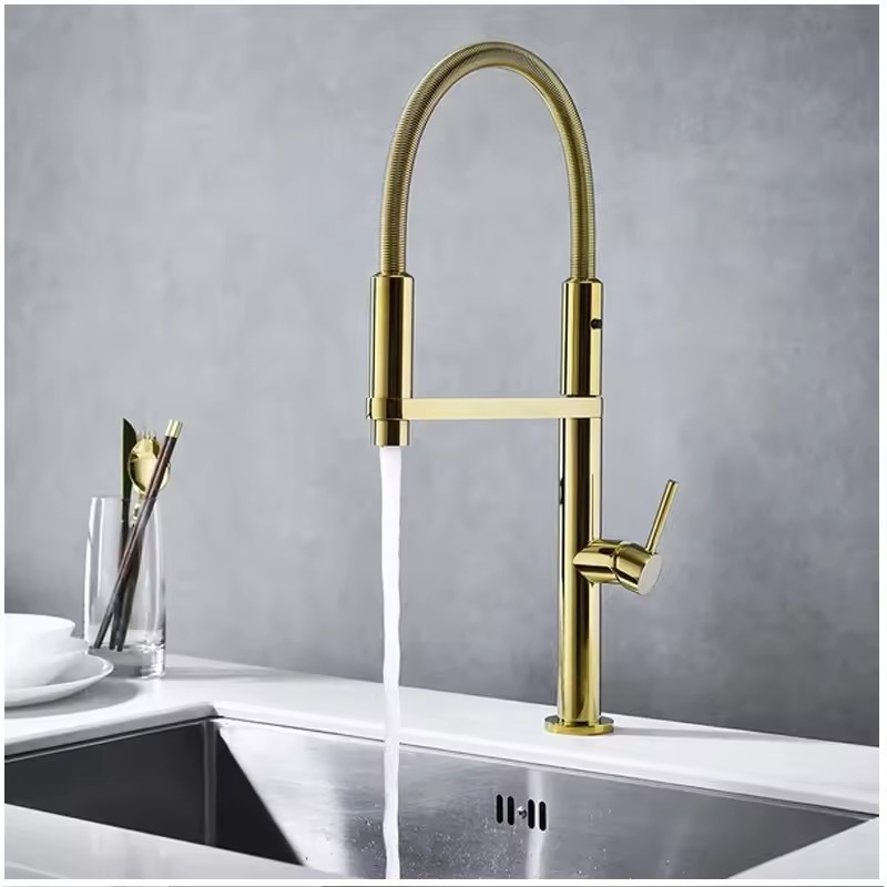 New Style Faucet Gold Spring Brass