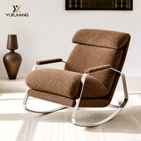 Fauteuil à bascule ergonomique moderne et créatif avec structure en acier inoxydable et tissu pour salon, idéal pour se reposer/décrocher la couche