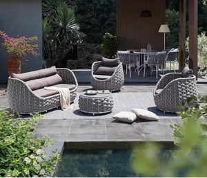 Ensemble <span class=keywords><strong>de</strong></span> meubles <span class=keywords><strong>de</strong></span> <span class=keywords><strong>jardin</strong></span> modernes et luxueux pour patio extérieur, canapé et chaise longue en <span class=keywords><strong>aluminium</strong></span> avec coussin imperméable pour usage hôtelier - Product Image 3
