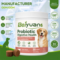 Friandises à mâcher pour chiens, probiotiques pour la santé digestive, avec probiotiques et prébiotiques pour la santé intestinale, la digestion et le bien-être général, saveur porc
