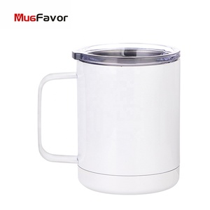 MugFavor sublimación 10oz 300ml taza de café blanca de acero inoxidable Linda gran oferta taza de Camping taza de viaje personalizada con tapa sin BPA - Product Image 2