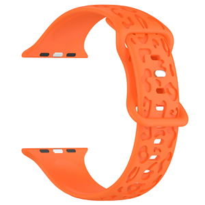 Compatible con Apple Watch: Correa de silicona para Apple Watch S9 Ultra, <span class=keywords><strong>banda</strong></span> de reloj con estampado de leopardo de color sólido grabada con láser - Product Image 6