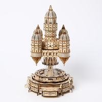 Kerajinan Kayu Model Kastil Rumah Hiasan Pemotongan Laser DIY Puzzle Kayu Rakitan Kartun 3D untuk Dewasa