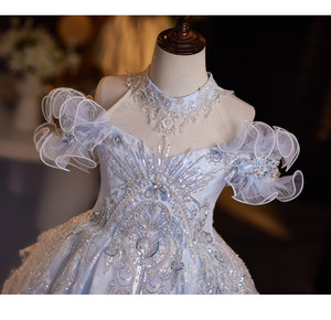 <span class=keywords><strong>Vestido</strong></span> de <span class=keywords><strong>Noche</strong></span> para Niñas, de Lujo Ligero y de Alta Gama, para Cumpleaños, Bodas, Actuaciones de Piano, Estilo <span class=keywords><strong>Playa</strong></span>, a Media Pantorrilla, con Lentejuelas - Product Image 6