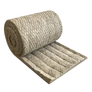 Best price fireproof basalt/stone/mineral wool rock wool blanket/roll/felt with wire mesh for power plant insulation