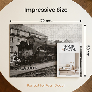 Rompecabezas de tren en blanco y negro de 1000 piezas, rompecabezas retro de fotografía ferroviaria para actividades familiares y decoración de pared - Product Image 2