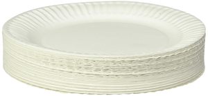 Assiettes en papier jetables de couleur unie blanche personnalisées, 100 pièces, ensemble de vaisselle ronde de qualité supérieure pour les fêtes d'anniversaire, fabriquées à partir de pulpe - Product Image 2