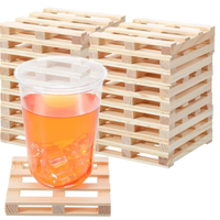 Sous-verres en bois rustiques miniatures pour bar et maison