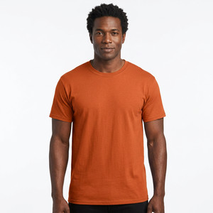 Men's <b>Orange</b> Short Sleeve <b>T</b>-<b>Shirt</b> 100% Cotton Jersey Plain Dyed Oversized Fit Casual O-Neck Geometric Pattern Breathable - Product Image 4
