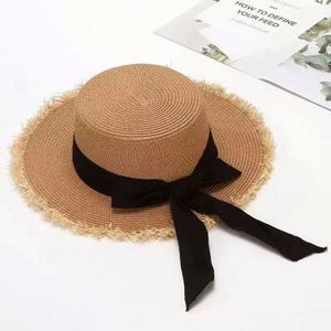 Wholesale Female Bow Large Brim Sun Beach <b>Hat</b> <b>Flat</b> Top Women's Summer <b>Hat</b> Raffia Straw <b>Hats</b> - Product Image 4