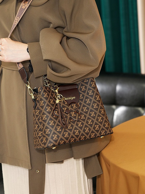 Luxury Printing Handbag - Crossbody Bucket Bag for All Seasons