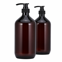 Bouteilles de distribution en plastique Boston en gros 100ML-1L PET pour sérum de soin de la peau, surface givrée
