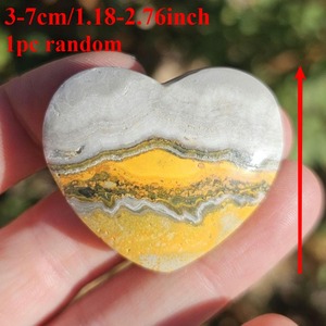 Wholesale High Quality Healing Crystal <b>Crafts</b> Natural Bumble Bee Jasper Heart for Home Decoration and Energy - Product Image 3