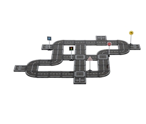 Ensemble de tuiles magnétiques pour la construction de routes, <span class=keywords><strong>jouet</strong></span> éducatif STEM pour enfants, blocs de construction magnétiques, circuit de circulation urbaine, <span class=keywords><strong>jouet</strong></span> magnétique de route pour voitures pour tout-petits - Product Image 3