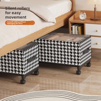 Caixa de Armazenamento Grande para Abaixo da Cama com Rodas, Dobrável, Transparente, à Prova de Poeira, Organizador de Roupas para Casa