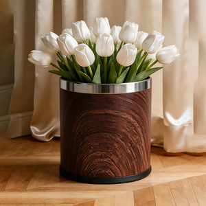 Round Trash Can Cylindrical 4.4kg Indoor Living Room Kitchen Bathroom Use - Product Image 4