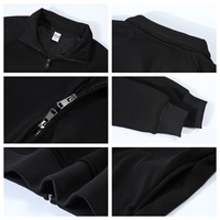 Nouvelle veste en molleton pour homme, col montant, double fermeture éclair, coupe ample, en coton 450g, automne/hiver