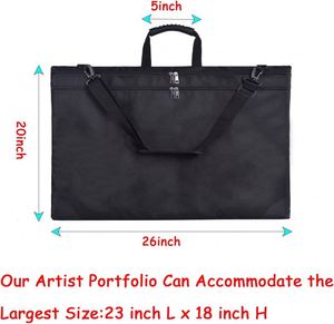 Portafolio de Arte BSCI de 18"X 24" con Correa para el Hombro, Bolsa de Transporte para Pósteres, Dibujos y Tableros de Anuncios Multiusos - Product Image 2