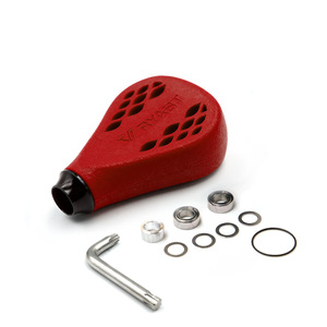 Poignée de moulinet de pêche antidérapante en TPE de 35 mm pour moulinets spinning, compatible avec Shimano Vanford, rouge - Product Image 1