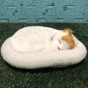 Peluche Realistico <span class=keywords><strong>di</strong></span> Gatto Dormiente con Respirazione Simulata e Tappetino, Giocattolo Morbido a Forma <span class=keywords><strong>di</strong></span> Gatto Cartoon - Product Image 6