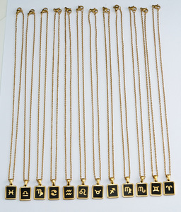 Collana placcata oro 18 carati collana con conchiglia <span class=keywords><strong>simbolo</strong></span> collana in acciaio inossidabile con dodici stelle - Product Image 3