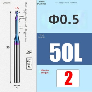 Fraise à queue longue HRC65 à 2 dents, type plat, haute performance, revêtement nano OEM, pour machine-outil - Product Image 4