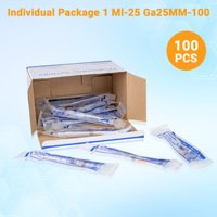 Seringues vétérinaires PP 1 ml 25G25mm Luer Lock avec aiguille, seringue de sécurité jetable 1cc