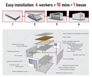 Cammi Homes Casa Container Pieghevole <span class=keywords><strong>in</strong></span> <span class=keywords><strong>Vendita</strong></span>, Mobile, Ecologica, Installazione Rapida, Stazione di Smaltimento Rifiuti, Edificio per Uffici, Scuola, Hotel, Officina - Product Image 2
