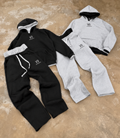 Ensemble de survêtement en molleton pour homme, 2 pièces, jogging, vêtements de sport décontractés, streetwear, vente en gros personnalisée