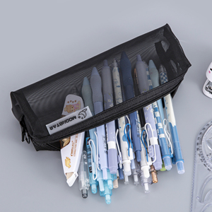 Produits en gros d'usine, sacs de rangement pour étudiants de différentes couleurs, trousse à crayons rectangulaire transparente à double couche - Product Image 4
