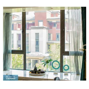 Phòng khách căn hộ chất lượng cao tùy chỉnh kích thước cửa sổ kính nhôm với bảng điều khiển cố định