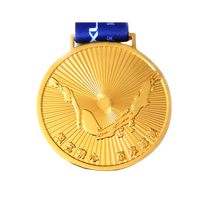 Médaille de sport personnalisée pour marathon, finition antique, alliage de zinc, moulage sous pression, plaqué or, impression numérique, gravure, logo 3D