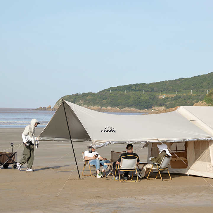 クーディ屋外インフレータブル防水ハウステントグランピングエアテント  