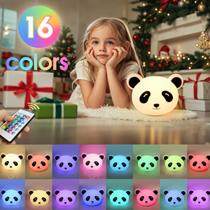 Panda Silicone Night Light Remote Control 16 Colors <b>LED</b> Soft Glow For Kids Bedroom Sleep Aid - Product Image 1