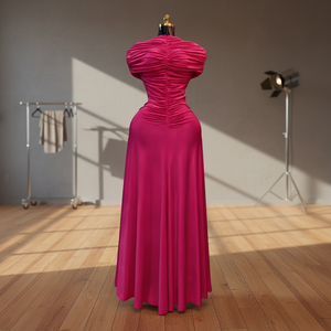 <span class=keywords><strong>Abito</strong></span> Lavorato a <span class=keywords><strong>Maglia</strong></span> da Donna, Design Slim, Tinta Unita, Elastico, <span class=keywords><strong>Plissettato</strong></span>, Linea A, Vita Alta, Taglie Forti 3XL 4XL 5XL, per Feste Estive - Product Image 1