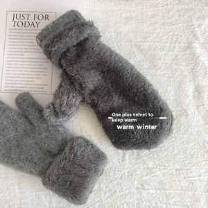 <span class=keywords><strong>Guanti</strong></span> invernali in stile coreano da <span class=keywords><strong>donna</strong></span> <span class=keywords><strong>guanti</strong></span> in <span class=keywords><strong>Cashmere</strong></span> in morbido pile foderato di coniglio caldi a prova di freddo per l'uso quotidiano degli studenti - Product Image 3