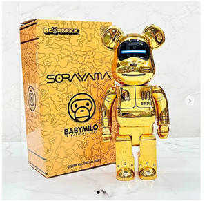 Figur seni Bearbrick dapat disesuaikan mainan aksi beruang 400% 28cm mainan vinil dalam kotak 1000% Aksesori Bearbrick 70cm figur kotak - Product Image 3