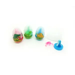 Neues Produkt Dinosaurier Ei Form Frucht Geschmack gemischte Farbe Lutscher und Cartoon Spielzeug