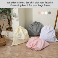 Grande pochette réutilisable en toile de coton écologique Sac à poussière à cordon d'emballage en coton d'origine avec logo d'impression personnalisé