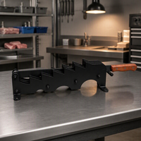Diviseur à viande en fer noir à dents, avec manche en bois, pour boucherie et cuisine